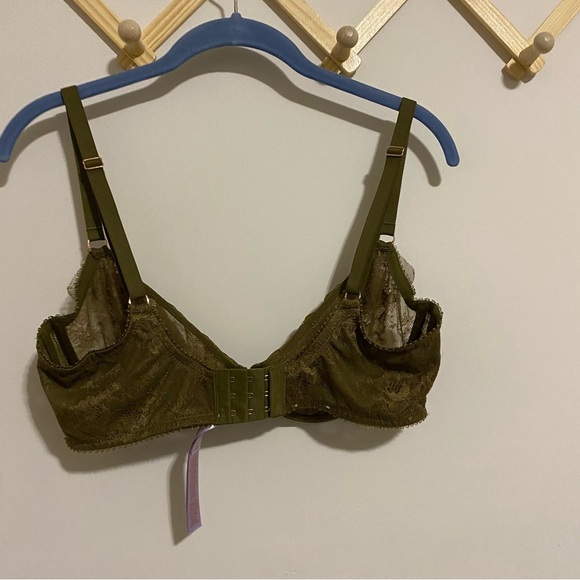 Savage x Fenty Dark Green Sheer Lace Bra 36DD - Picture 5 of 8
